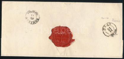 ~1866 Hivatalos levél "PÁPA" - "RAAB" - "KOMÁROM"