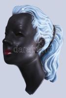 Art deco stílusú kerámia falimaszk, jelzett, h: 26x20 cm