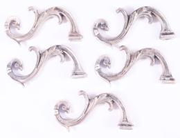 5 darab ezüstözött gyertyatartó kar: h: 12 cm