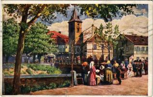 Plzen, Pilsen; Alter Wasserturm. Nach Orig. von K. Masek / the brewerey's water tower (EK)