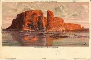 1898 Helgoland, Nordspitze. Ritter &amp; Kloeden / rocks. litho (Rb)