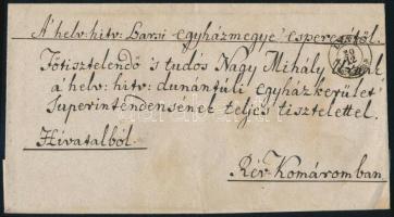 ~1850 Hivatalos levél "LÉVA" - "ESZTERGOM" - "KOMÁROM"