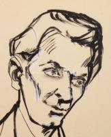 Beck Judit (1909-1995) portréja Radnóti Miklósról 1941-42. tus, papír.. 94 x 136 mm. Rendkívüli irod...