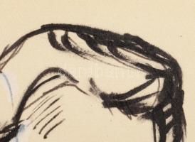 Beck Judit (1909-1995) portréja Radnóti Miklósról 1941-42. tus, papír.. 94 x 136 mm. Rendkívüli irod...