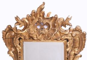 cca 19. sz. közepe - második fele, Blondel tükör, fazettált üveggel, sérült kerettel, 64x44 cm