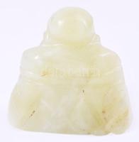 Faragott jáde Buddha figura, m: 4 cm