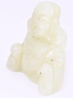 Faragott jáde Buddha figura, m: 4 cm