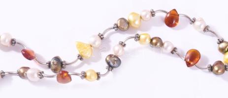 Tenyésztett gyöngy nyaklánc, h. 105 cm