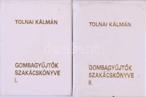Tolnai Kálmán: Gombagyűjtők szakácskönyve. I-II. köt. Bp., 1984, Nyomdaipari Grafikai Vállalat, (Ságvári-ny.) Minikönyvek. Számozott (79./500 és 76./500) példányok. Kiadói egészvászon-kötések.