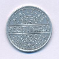 1930. Budapest "A 80 éves Pesti Napló Jubiláris éve 1850-1930. / Pesti Napló - Szerencsét hoz" Al emlékzseton (23mm) T:XF