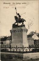 Kolozsvár, Cluj; Szent György szobor / Stat. St. Georg / statue + "1940 Kolozsvár visszatért" So. Stpl. (EB)