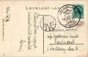 Kolozsvár, Cluj; Szent György szobor / Stat. St. Georg / statue + "1940 Kolozsvár visszatért&qu...