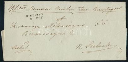 1848 Hivatalos levél "BISTRITZ" - N. Szeben