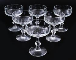 Kristály 6 személyes italos készlet, jelzés nélkül, 6 darab pohár, dugós üveg, tálca, hibátlan, d. 3...