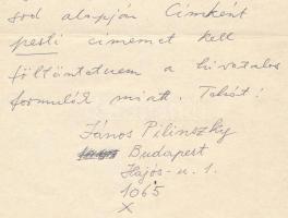 1979 Pilinszky János (1921-1981) költő autográf levele és levélborítékja Vattay Elemér fotóművésznek...