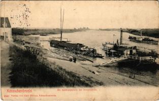 Kötzschenbroda (Radebeul), Am Landungsplatz der Dampfschiffe. Verlag von Carl Pittius / port (Rb)