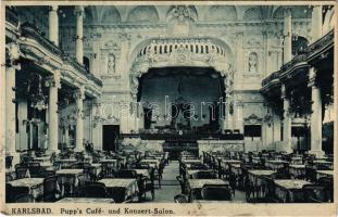 1930 Karlovy Vary, Karlsbad; Paupp's Café und Konzert-Salon / café, concert hall, interior (crease)