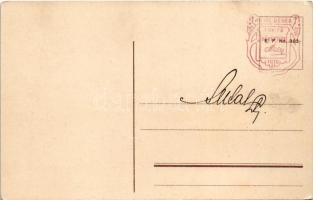 1913 Lovran, Lovrana; Südstrand / seashore + "Antal Dénes tanító könyvtára" bélyegzés (EK)