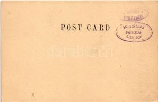 London, Tower, Tower Bridge, Westminster Abbey. Art Nouveau, floral (13 x 8,5 cm) (EB)