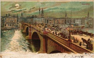 1900 London, bridge, Kosmos litho (surface damage)