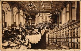 London, Hotel Victoria, dining room, interior. Northumberland Avenue (fl)