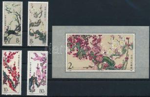 1985 Virág sor 4 bélyege + blokk Mi 2000 + 2002-2003 + 2005 + block Mi 34