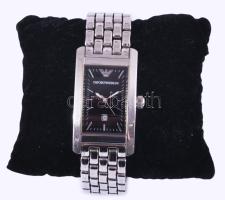 Emporio Armani karóra, kvarc, fém szíjjal, díszdobozban, működik, 4,5x3 cm