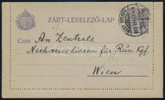 1917 15f díjjegyes zárt levelezőlap "NAGY SZEBEN" - Wien