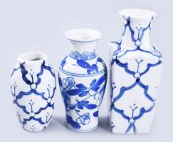 6 darab régebbi kézzel festett kínai kisváza, közte jelzett, hibátlan, m: 12 cm alatt