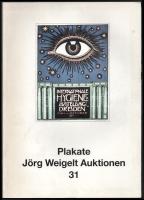 Plakate. Jörg Weigelt Auktionen 31. (Aukciós katalógus, plakát témában.) Hannover, 1994, Jörg Weigelt Auktionen. Gazdag képanyaggal illusztrálva. Német nyelven. Kiadói papírkötés.