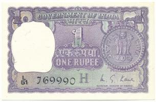 India 1976. 1R T:UNC tűly. India 1976. 1 Rupee C:UNC needle holes Krause#77