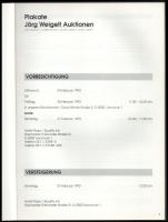 Plakate. Jörg Weigelt Auktionen 25. (Aukciós katalógus, plakát témában.) Hannover, 1993, Jörg Weigel...