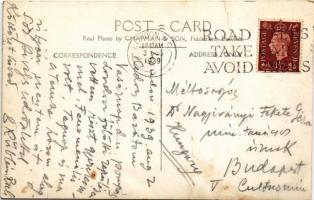 1939 London, Imperial Airways air liner over the Tower, aircarft, view / Dr Rüblein Richárd miniszte...