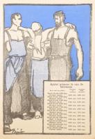 ca 1918 Bíró Mihály: [Magyarországi Építőmunkások Szakszervezetének grafikus, illusztrált kiadványa....