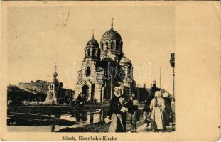 1918 Minsk, Eisenbahn-Kirche / church + "K. D. Feldpost" (EB)