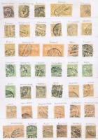 1900-1913 44 db Turul bélyeg jól olvasható bélyegzésekkel, papírlapon