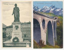 Ausztria 33 db régi városképes, tájképes lap, nagyrészt színes lapok nagyon jó állapotban