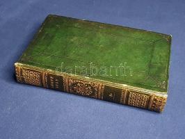 Szent Írás, vagy is az Új Szövetségnek szent könyvei, magyarúl Káldi György után, jegyzetekkel. A négy Evangéliom, és az Apostolok' Tselekedetei. I. kötet. Posonyban, 1834. Belnay' örököseinek betűivel. 722 + [2] p. Katolikus bibliafordításunk az Újszövetség első felét: a négy evangéliumot, valamint az Apostolok cselekedeteit közli. A katolikus teológiai doktorok közössége által jóváhagyott Újszövetség-fordítás minden könyve előtt alapos irodalmi áttekintés, valamennyi fejezet élén tartalmi összefoglaló, valamennyi fejezet végén teológiai és művelődéstörténeti jegyzet, illetve korrespodencia (bibliai hivatkozásmutató). A jegyzetelt Újszövetség-kiadás két kötetben teljes. A címlap verzóján és a belív néhány oldalán régi gyűjteményi bélyegzés. Könyvtári duplum. Poss.: Győri Szemináriumi Könyvtár. Díszesen aranyozott gerincű, vaknyomásos korabeli bőrkötésben, zöld festésű lapszélekkel. Szép példány.