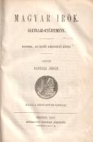 Danielik József: Magyar írók. Életrajz-gyűjtemény. Gyűjté Danielik József. Második kötet. Pesten, 1858. Szent-István-Társulat. Nyomatott Gyurian Józsefnél. VI + 441 + [1] p. Egyetlen kiadás. Danielik József (1821-1886) egyházi író, lapszerkesztő, lexikográfus, a Szent-István-Társulat igazgatója 1858-tól. Kétkötetes életrajzgyűjteménye a hazai írásbeliség alkotóinak életét vázolja, fontosabb műveik felsorolásával. A lexikográfiai szemlélet szerint gyűjteményünkben nem csak szépírók szerepelnek, a lajstromba jogi, politikai, tudományos, egyházi és gazdasági írók is bekerültek, felekezetre való tekintet nélkül. Így a latinul író Werbőczy István éppúgy kötetünk része, mint a keveset publikáló, ám annál befolyásosabb politikus Wesselényi Miklós. Katona István jezsuita történettudós ugyanúgy önálló szócikket kap, mint Katona József drámaíró. A függelékben az első kötet életrajzainak újabb adatokkal való kiegészítése (Arany János, Balassi Bálint stb.) Néhány oldalon széljegyzet. Aranyozott gerincű, vaknyomásos korabeli vászonkötésben, márványmintás festésű lapszélekkel. Jó példány.