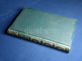 Goethe, [Johann Wolfgang von]: Werther par Goethe. Traduction nouvelle par Pierre Leroux, accompagnée d'une préface par George Sand. Dix eaux-fortes par Tony Johannot. Paris, [1845]. J. Hetzel et Cie. (Typographie de Prevot et Drouars, Saint-Denis). 1 t. (címkép) + LIV + [4] + 196 + [2] p. + 9 t. (hártyapapírral védett rézmetszetű illusztrációk). Johann Wolfgang von Goethe (1749-1832) szentimentális levélregénye, a Werther eredeti nyelven először 1774-ben jelent meg. A korhangulatot pontosan eltaláló, tabudöntögető regény óriási sikernek bizonyult, öltözködésben, modorban, társasági konvenciókban valóságos Werther-láz alakult ki, melynek nyomán hamar megindult az irodalmi utánzatok és fordítások sora. Francia nyelven 1776-ban debütált, újrafordított Werther-kiadásunk az ötödik-hatodik francia változatnak számít. Fordítója Pierre Leroux (1797-1871) filozófus, társadalomelméleti író, a mű tíz rézmetszetét Tony Johannot francia illusztrátor készítette. Az első előzéken katalóguscédula, az előzékeken kisebb foltosság. Díszesen aranyozott, álbordás gerincű korabeli félmaroquin kötésben, aranyozott festésű lapszélekkel. Szép példány.