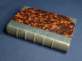 Bourget, Paul:  Le fantome. [Roman.] Paris, (1901). Plon-Nourrit et Cie (Imprimerie Plon-Nourrit). [8] + 345 + [3] p. Első kiadás. Paul Bourget (1852-1935) francia író, újságíró, szerkesztő, kritikus, a lélektani regény korai kísérletezője, a Francia Akadémia tagja. A liberalizmussal leszámoló konzervatív-katolikus író társadalmi regényeit az 1880-as évektől jelentette meg. "Le fantome" című regénye először a "Revue des Deux Mondes" folyóirat hasábjain jelent meg, példányunk a mű első kötetkiadása. Első kiadásunkból az első 150, számozott példány különleges japán és holland papíron jelent meg. Példányunk számozatlan. Aranyozott, álbordás kiadói félbőr kötésben, felül aranyozott lapszélekkel. Körülvágatlan, szép példány.