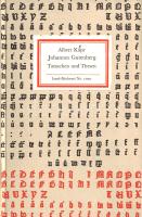 Kapr, Albert:  Johannes Gutenberg. Tataschen und Thesen. Mit 53 zum Teil farbigen Abbildungen. [Lipcse] Leipzig, 1977. Insel-Verlag (Druckverstätten Stollberg VOB) 129 + [1] p. Egyetlen kiadás. Albert Kapr (1918-1955) nemzetközi hírű német tipográfus és könyvtervező művész, tipográfiai szakíró, a lipcsei "Hochschule für Grafik und Buchkunst" tanára. Bibliofil kiállítású, gazdagon illusztrált értekezésében Johannes Gutenberg nyomdájának történetét és tipográfiáját vizsgálja. A színes íveket is tartalmazó munka kelet- és nyugatnémet együttműködésben, a mainzi Gutenberg Múzeum és a Göttingeni Egyetem közreműködésével készült. Kolofon: "Die Reproduktion der Abbildungem erfoglt mit freudlicher Genehmigung der Deutschen Bücherei Leipzig, des Gutenberg-Museums Mainz uns der Universitätsbibliothek Göttingen". (Insel-Bücherei. Nr. 1020.) Színes, illusztrált kiadói kartonkötésben (VOB Kunst- und Verlagsbuchbinderei). Szép példány.