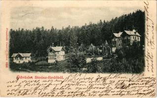 Stószfürdő, Stoósz-fürdő, Kúpele Stós; nyaralók, villák. Wlaszlovits Gusztáv 1056. / villas (EK)