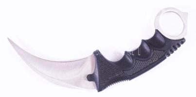 Karambit kés, rozsdamentes acél pengével, hüvellyel, h: 18,5 cm. A karambit Délkelet-Ázsiából (Indon...