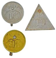 DN 3db-os Al "LKM - Lenin Kohászati Művek" jelvény, közte: "LKM DH" "LKM I1" "LKM I-3" hátoldalán mindegyiknek csipesz T:XF, rozsda
