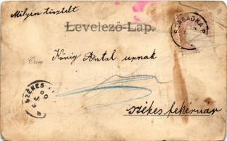 1899 Szabadka, Subotica; Mária Terézia templom, tér, üzletek. Wilheim Samu kiadása 6834. / church, s...