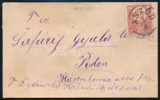 1873 Réznyomat 5kr levélen "ASZÓD" - "PEST"