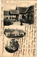 1906 Sárpentele, Sár-Pentele (Sárszentmihály); Széchenyi kúria, kastély, Kis-lak, templom. A képeslap címzettje báró Trauttenberg Frigyesné Almássy Emília (EK)