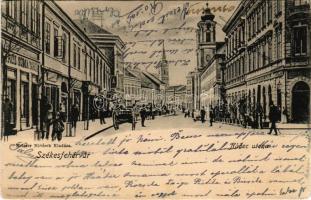 1905 Székesfehérvár, Nádor utca, Schwarcz Soma üzlete, kávéház. Melczer Nővérek kiadása (EK)