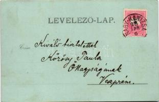 1898 Székesfehérvár, Nádor utca este holdfényben, Schwarcz Soma Társa, Horowitz Lipót üzlete, Café E...